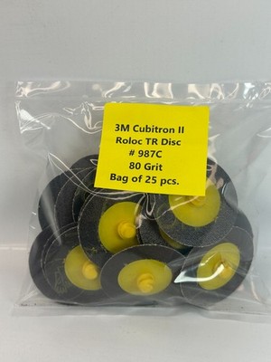 3M Cubitron II Roloc TR,  Fibre Disc 987C, 80grit, 2 in. (lot of 25pcs)