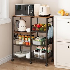 Kitchen Island Cart on Wheels - 4 Tier Rolling Kitchen Table Cart with Storage S