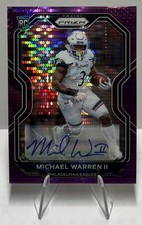 Michael Warren 2020 Panini Prizm Rookie Auto Prizm PURPLE Pulsar RC CARD#345. rookie card picture