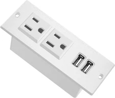 Furniture Recessed Power Strip-Recessed Desk Outlet with USB, in Conference