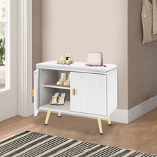 Shoe Bench with Cushion Shoes Cabinet Rack Hallway Entryway Shoes Storage Rack
