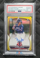 2023 Bowman Chrome Ricardo Olivar Yellow Auto /75  PSA 10 Gem MT 10 GRADE