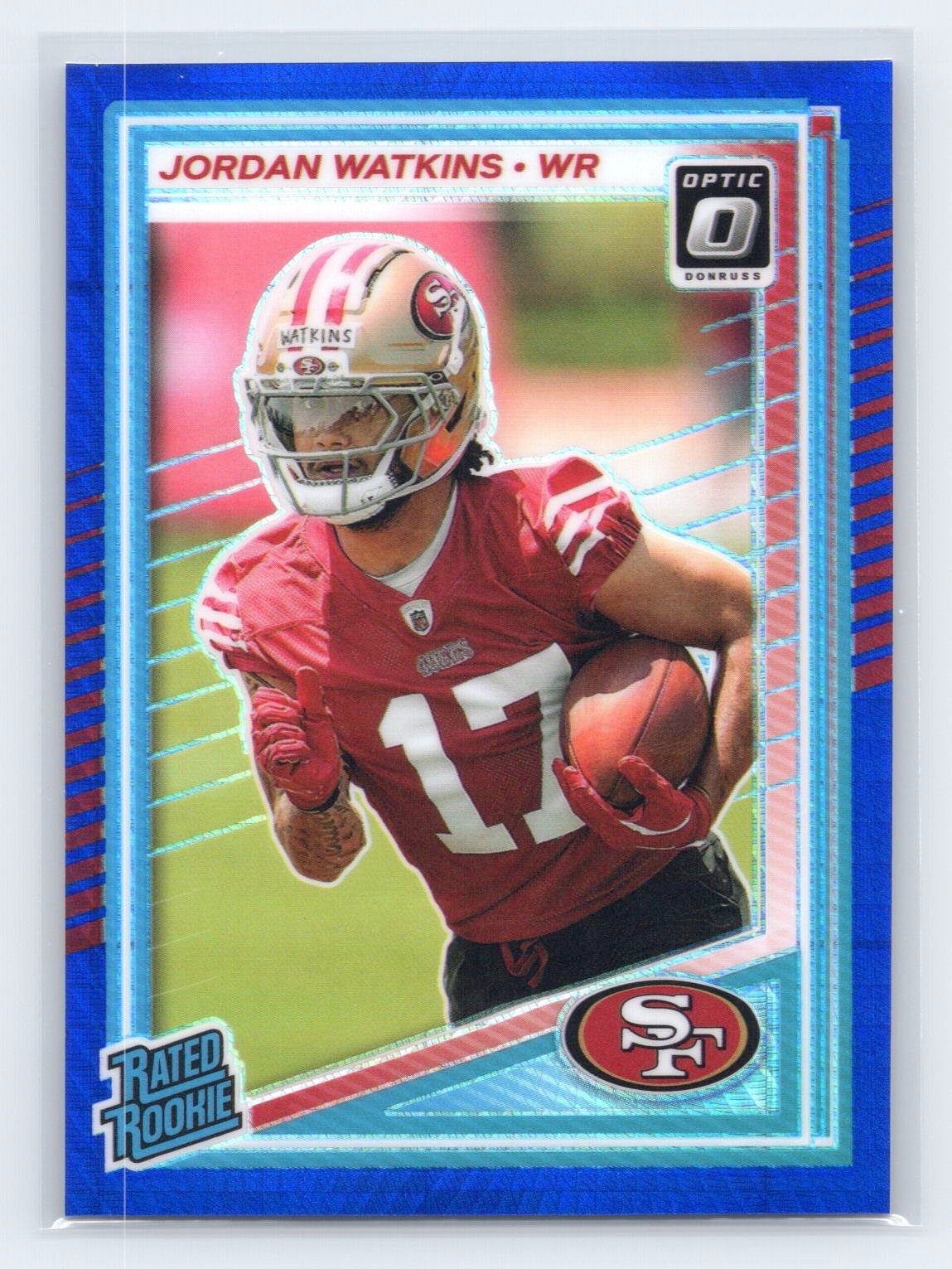2025 Donruss Optic #289 Jordan Watkins Blue Hyper