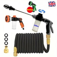 Expandable Garden Hose Pipe with 10 Spray Gun Flexible Heavy Duty Watering Tool