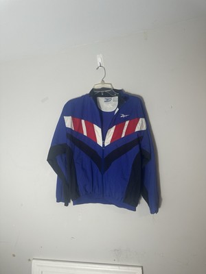 Vintage Reebok Sport Twin Vector Windbreaker Men s Size L Blue & Red Full Zip