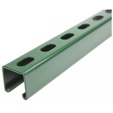 Single Channel Strut, Slotted, Steel, Painted, 9/16 In X 1-1/8 In Hole Size,