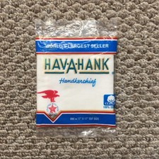 Vintage Hav-A-Hank Handkerchief Mens One Size White Plain 100% Cotton USA 80s