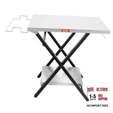 Outdoor Grill Table, Foldable Pizza Oven Stand & Griddle Stand with Silver
