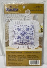 Vintage Bucilla Decorative Floral Embroidery Pillow Cover Kit