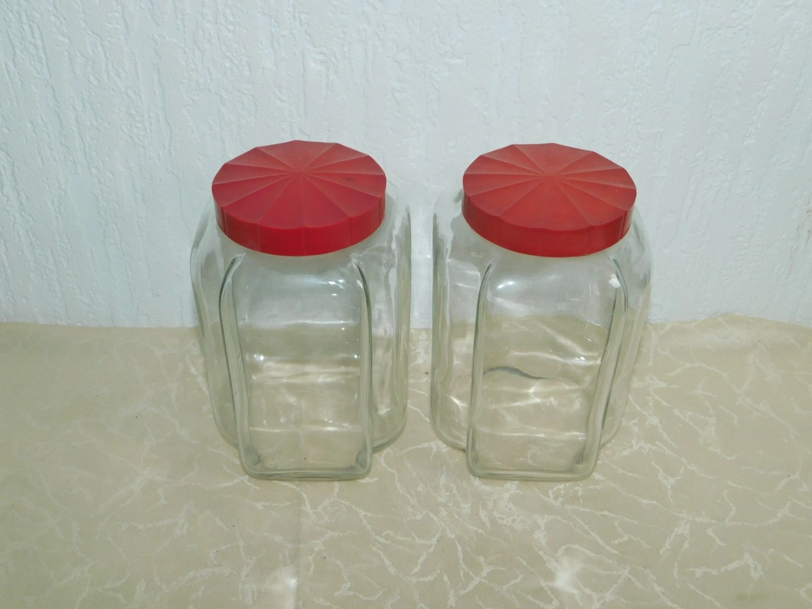 Lot of 2 Vintage Candy Cookie Jars! Retro! with manufacturer 283 MSH!