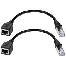Ethernet Extension Cable 2Pack Ethernet LAN Male to Female Network 1FT/30CM CAT6