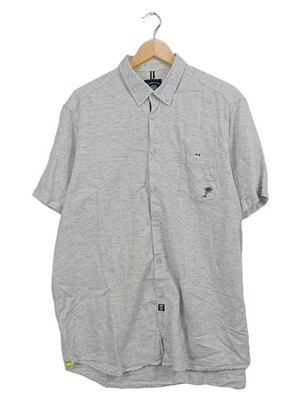 LERROS Herren Kurzarmhemd Grau XL Casual Baumwolle Lyocell