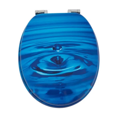 BURAKH 18" Universal Holz WC-Sitz Easy Fit Badezimmer WC Sitz mit Armaturen