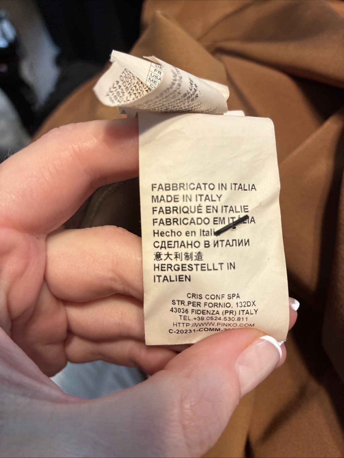 Pinko Authentic Solid Copper Brown Long Sleeve Bl… - image 9