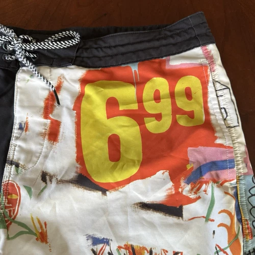 Boardshorts Billabong para hombre 34 Andy Warhol Jean Michel Basquiat 19” entrepierna raro - Imagen 3 de 21