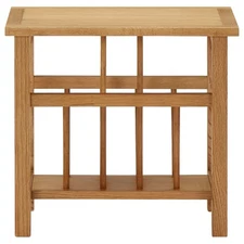 Magazine Table Natural Solid Oak Wood, MDF Compact Magazine Table vidaXL