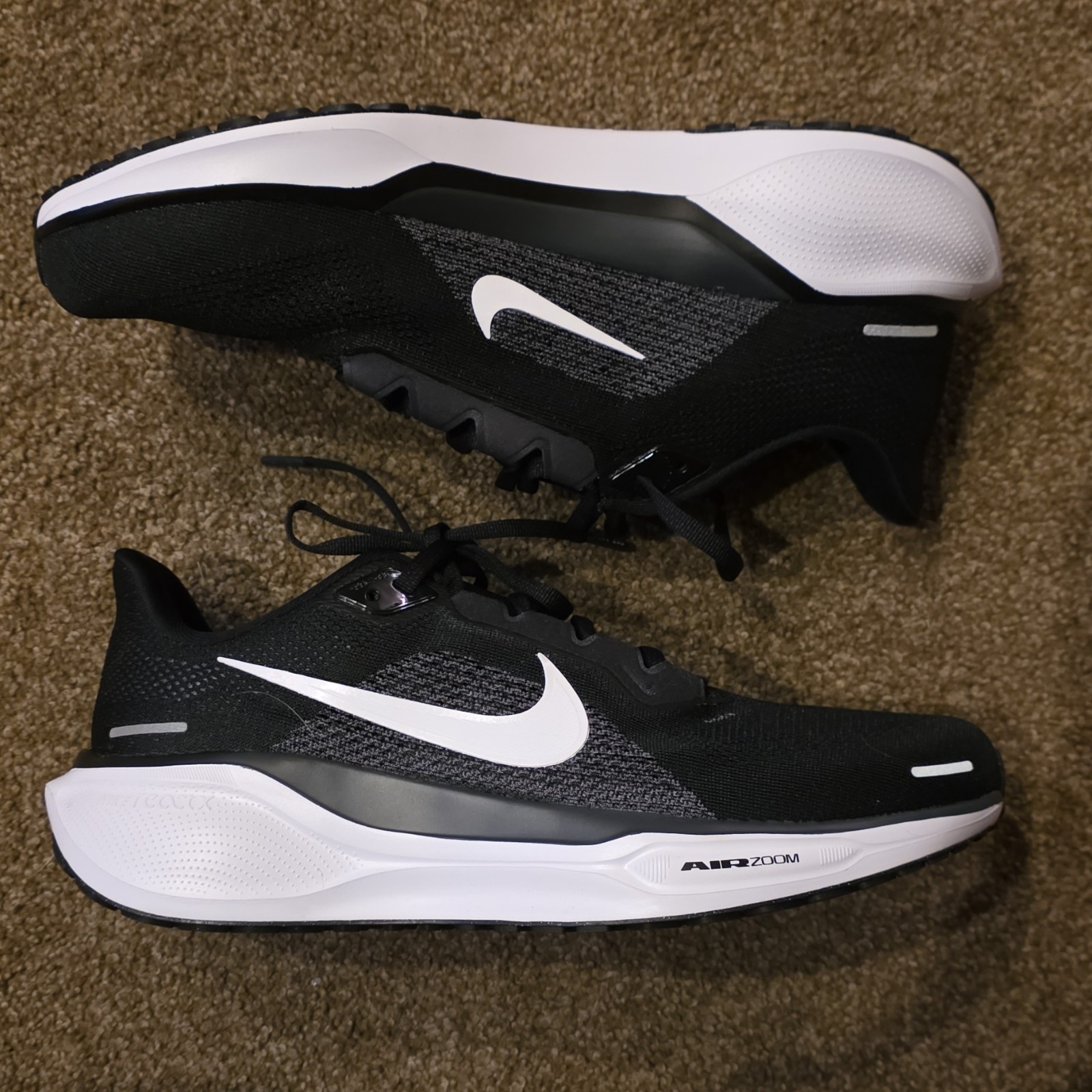 Nike Air Zoom Pegasus 41 Extra Wide Black/White Mesh Low Top