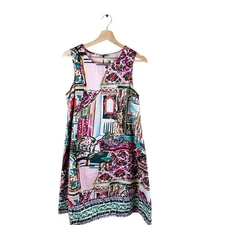 Anthropologie Amelia Mini Shift Colorful Sleeveless Dress Size Small New