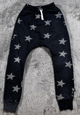 Nununu Light Star Baggy Sweat Pants Joggers Black Grey Boys 8/9