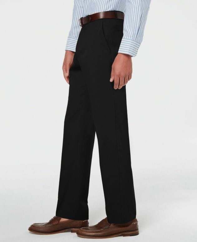 Tommy Hilfiger Men Black Th Flex Modern Fit Twill Pants 30 X 30 $95 TTEAPH1A0002