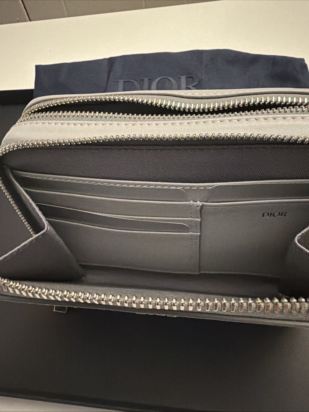 Christian Dior Double Zip Crossbody Pouch CD Diamond Coated Canvas image 10