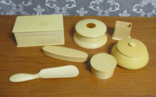 Vintage French Ivory Celluloid Vanity Dresser Set Lot