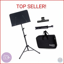 GLEAM Sheet Music Stand Lightweight with Carrying Bag - Iron Panel, Portable Dua