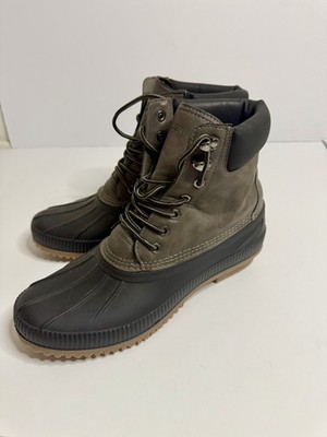 TOMMY HILFIGER Mens Black Collar Waterproof Colins 2 Round Toe Duck Boots 10