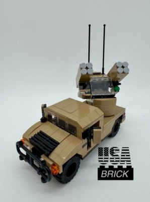 BRICKMANIA Dark Tan Avenger AN/TWQ-1 HMMWV BUILT OT OF REAL LEGO PREBUILT