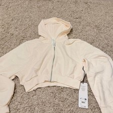 Alo Yoga Sweet Escape Zip Up Hoodie Ivory Medium NWT