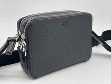 DUNHILL CADOGAN BLACK LEATHER CROSS-BODY BAG / POCHETTE NEW 100 GENUINE 1495