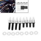 Chrome Rear Fender Spike Bolt Screws & Washers Kit For Harley Softail Slim FLS