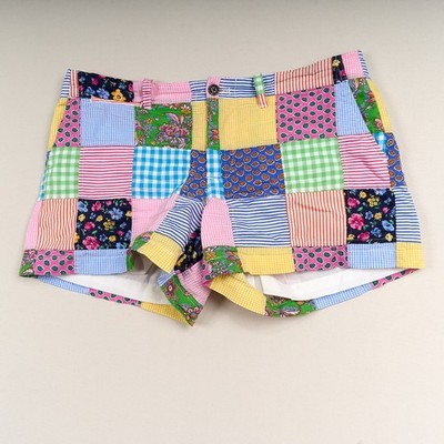 Polo Ralph Lauren Sport Shorts Ladies Sz 4 100% Cotton Patch Colorful 4'' Inseam
