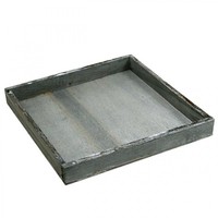 Holz Tablett Grau Weiß Shabby Chic Deko 24,5×24,5Cm 2 Stk, 2 StüCk