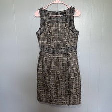 J. Crew Pepper Tweed Wool Fringe Trim Sleeveless Sheath Dress Size 4