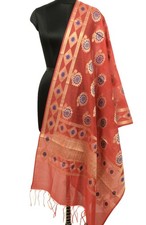Indian Banarasi Dupatta Indian Art Silk Woven Zari Brocade Long Stole Scarves