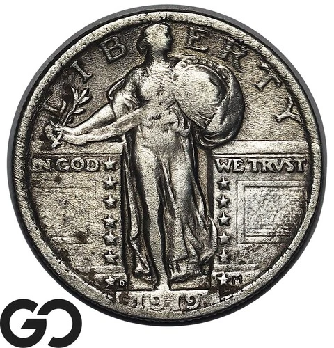 1919-D Standing Liberty Quarter *Highly Collectible Key Date* VF+, Bids: 440