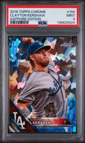2016 TOPPS CHROME SAPPHIRE EDITION #150 CLAYTON KERSHAW PSA 9