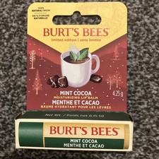 1X 4.25G Burts Bees Mint Cocoa Moisturising Lip Balm - NEW UK STOCK