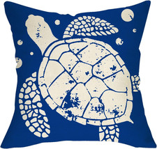 Copricuscino decorativo tartaruga marina spiaggia 18 x 18, mare costiero Klein Blu