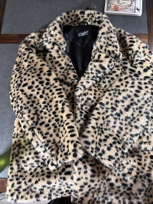 Straight To Hell 4X Faux Fur Cheetah Leopard Coat Glam Rock Punk Goth Oversized