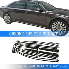 Glossy Black Chrome Delete Window Trims For Audi A8 D4 2011-2017 Sedan Glossy Black Chrome Delete Window Trims For Audi A8 D4 2011-2017 Sedan