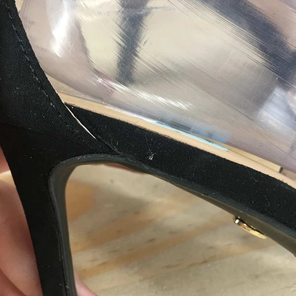 Thalia Sodi Sandals Womens 8.5 Wide Darria Strappy Black Casua Stiletto Heel NEW - Image 4 of 4