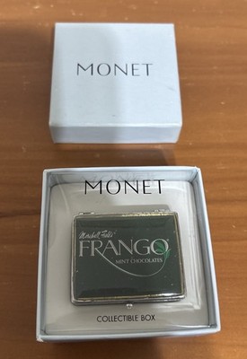 Monet Frango Mint Enamel Collectible Trinket Box Vintage Marshall Field s Rare