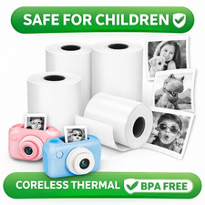 Paper Rolls for Kids Instant Cameras, 57x25mm, BPA-Free