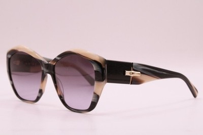 NEW LONGCHAMP LO712S 013 BLACK BEIGE HORN GOLD AUTHENTIC SUNGLASSES 57-16