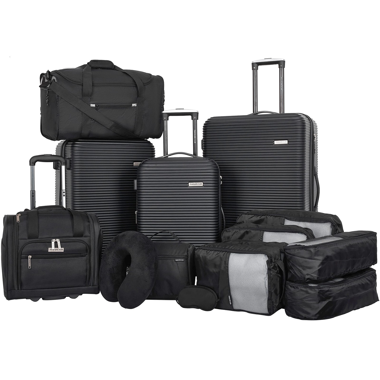 14 Piece Riddock Luggage and Travel Accessories Set, Black