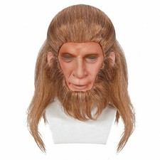 Menschliche Gesichtsmaske mit Bart Lebensechte Latexmaske mit Haaren detailliert f&uuml;r Erwachsene