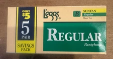 L'eggs Regular Pantyhose B Suntan Regular Sheer Toe ©1995 | 4 of Original 5 Pair