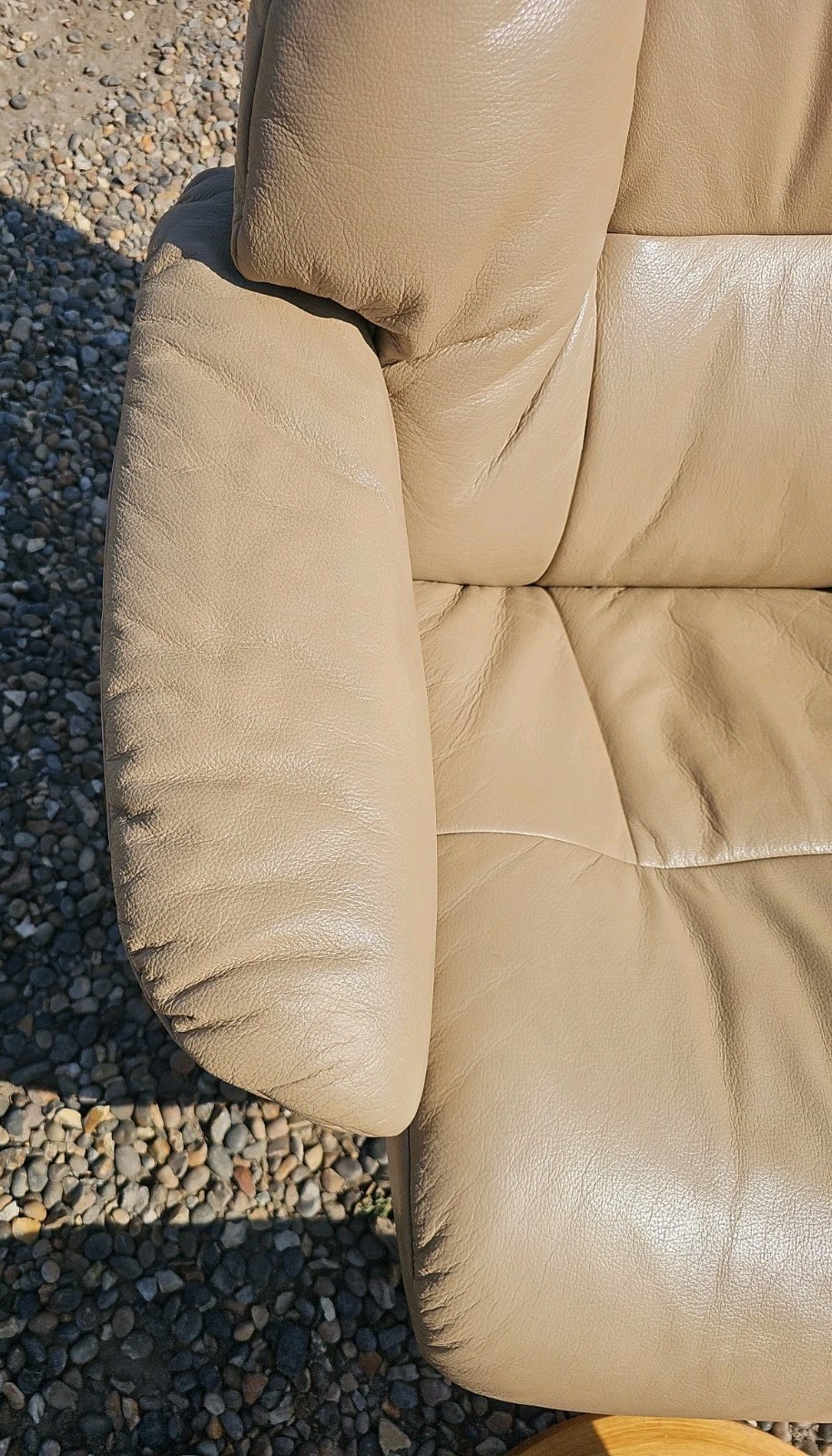 John Lewis Ekornes Stressless Style Chair With Footstall Beige Leather — image 10